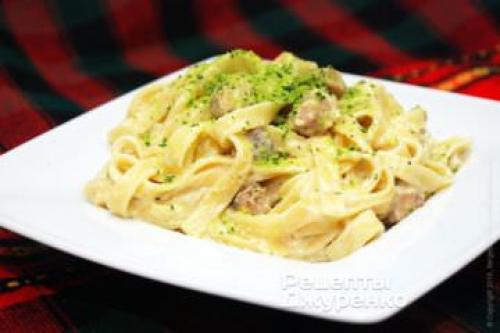 Паста с беконом и курицей. Классический рецепт пасты 09 Паста с беконом и курицей. Классический рецепт пасты 09
