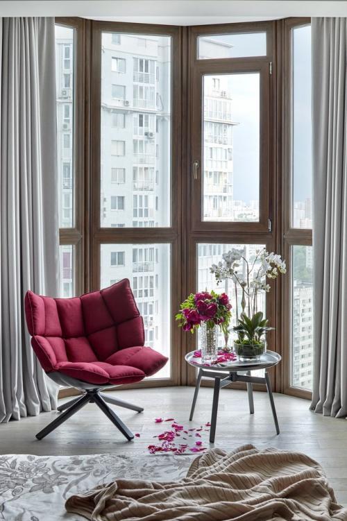 Восхитительный дизайн квартиры с эркером в спальне 05