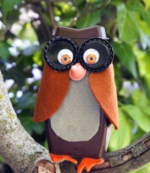 Белая сова из пластиковых бутылок. Сова из пластикового бутля-канистры