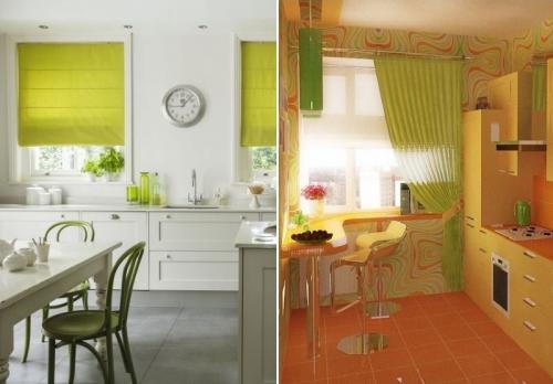 Фисташковые шторы на кухню. Фисташковые шторы на кухне