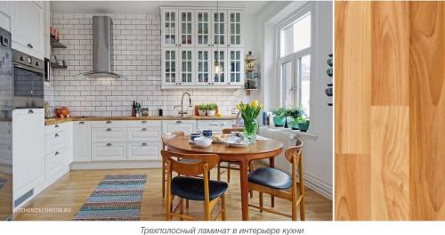Можно ли на кухню стелить ламинат. Виды декора