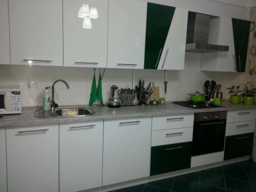 Кухня с зелеными стенами. Преимущества бело-зеленых тонов на кухне