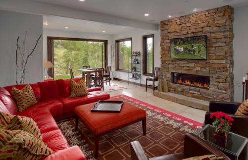 Гостиная в красных тонах. Красная мебель 27 Гостиная в красных тонах. Красная мебель 27