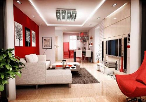 Гостиная в красном цвете. Особенности дизайна красной гостиной