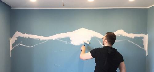 Горы на стене своими руками. МАСТЕР-КЛАСС: Как быстро и недорого декорировать пустую стену