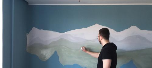 Горы на стене своими руками. МАСТЕР-КЛАСС: Как быстро и недорого декорировать пустую стену