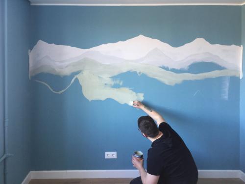 Горы на стене своими руками. МАСТЕР-КЛАСС: Как быстро и недорого декорировать пустую стену