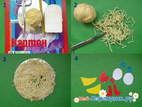 Поделки своими руками для детей 9 лет. Цыплёнок из диска и бумаги