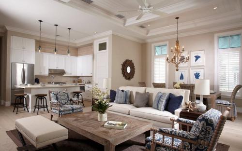 Бежевый интерьер с яркими акцентами. Бежевый в качестве основы