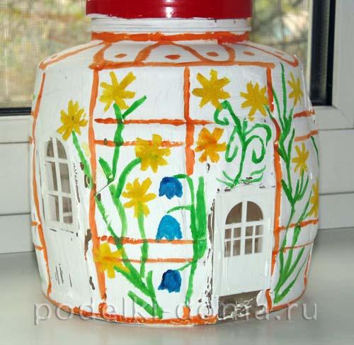 Как сделать игрушечный домик из пластиковых бутылок. Гриб-дом из бутылки Отредактирова. 2019