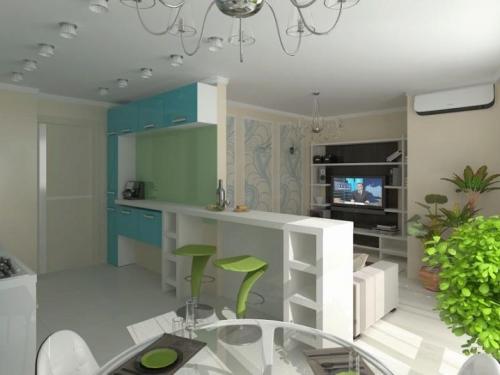 Дизайн комнаты студии с кухней. Базовые принципы оформления 16