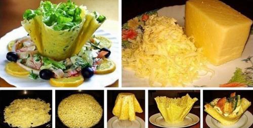 Как сделать сырную тарелку. Сырная тарелка для салата. Как сделать сырную корзинку