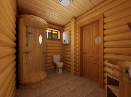 Сочетание камня и дерева в интерьере бани. Внутренний дизайн бани