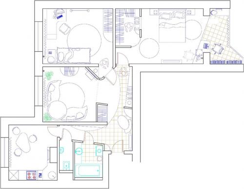 П-44 планировка однушки. Планировка трёшки в панельке П-44: 5 удачных схем (бесплатно)