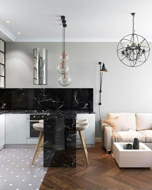 Квартира-студия 37м²(кухня - 15м², спальня - 10м²). Что вам здесь нравится, а что нет? 03