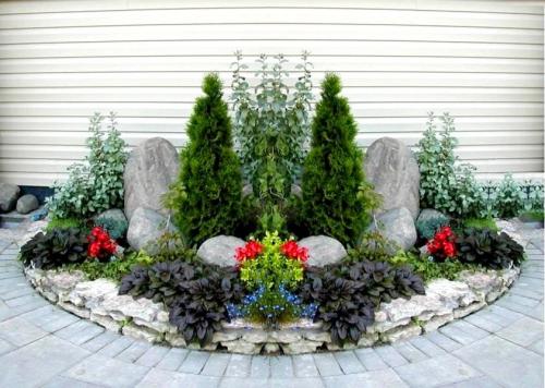 Ограждения для клумб из камня. Бордюр из натурального камня