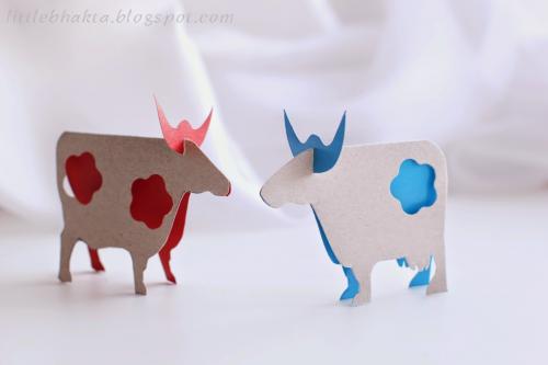 Как сделать корову своими руками. Коровы из картона