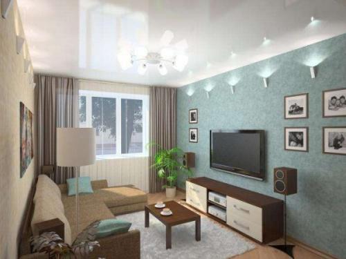 Совместить гостиную и спальню 18 кв м. Отделка поверхностей