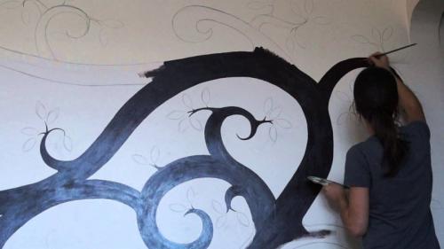 Рисунок на стене в комнате. Художественная настенная роспись «от руки» 14 Рисунок на стене в комнате. Художественная настенная роспись «от руки» 14