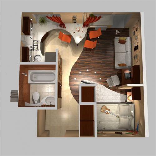 Перепланировка в двухкомнатной хрущевке. Преимущества перепланировки 27 Перепланировка в двухкомнатной хрущевке. Преимущества перепланировки 27