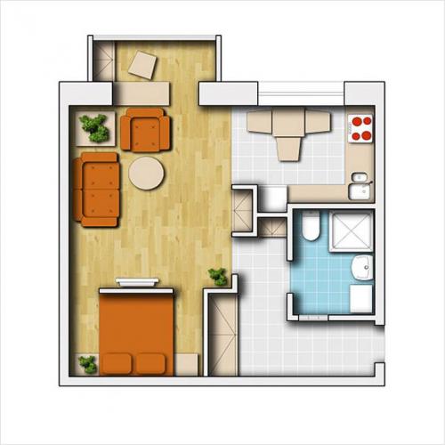 Перепланировка в двухкомнатной хрущевке. Преимущества перепланировки 24 Перепланировка в двухкомнатной хрущевке. Преимущества перепланировки 24