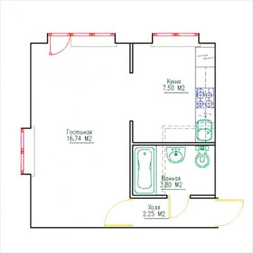 Перепланировка в двухкомнатной хрущевке. Преимущества перепланировки 23 Перепланировка в двухкомнатной хрущевке. Преимущества перепланировки 23