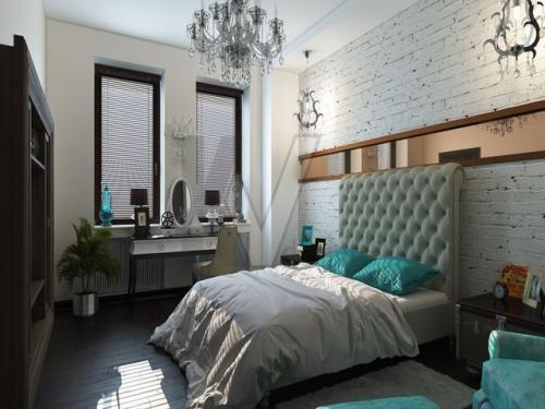 Белая кирпичная стена в интерьере гостиной 04 Белая кирпичная стена в интерьере гостиной 04