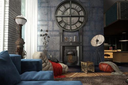 Цветы в интерьере лофт. Гостиная лофт в квартире