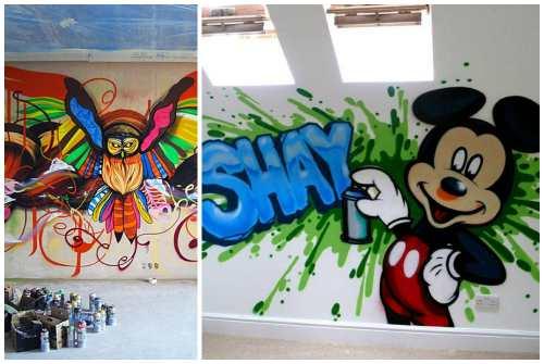 Рисунок в квартире на стене. Современные техники росписи