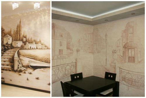 Рисунок в квартире на стене. Современные техники росписи