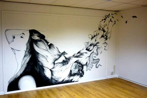 Рисунок в квартире на стене. Современные техники росписи 11 Рисунок в квартире на стене. Современные техники росписи 11