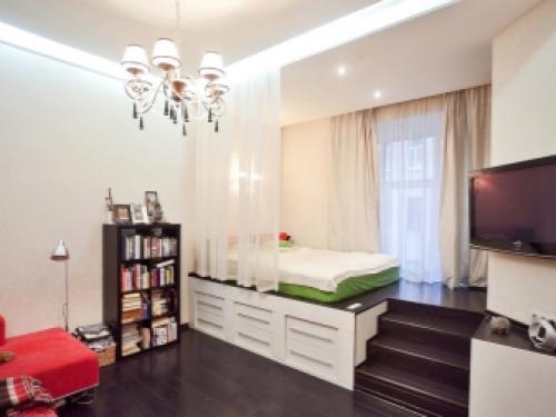 Как разделить спальню и гостиную в одной комнате. Рекомендации по зонированию комнат 08 Как разделить спальню и гостиную в одной комнате. Рекомендации по зонированию комнат 08