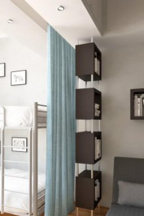 Дизайн однокомнатной квартиры для семьи из 4 человек. Из одной комнаты – две