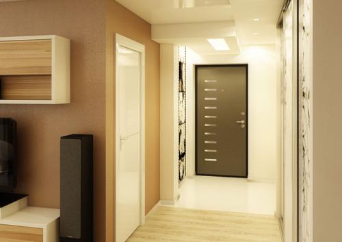 Дизайн двухкомнатной квартиры с объединенной гостиной и кухней 01