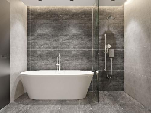 Дизайн ванной комнаты в сером цвете. Как Вам дизайн? 03