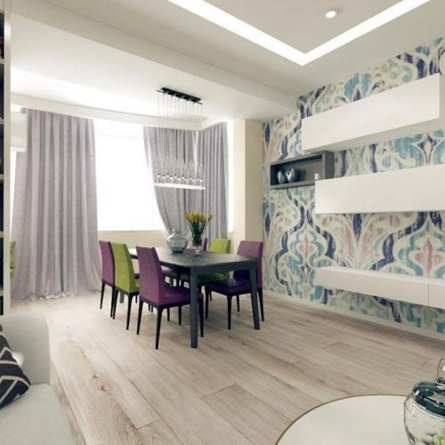 Очень красивое совмещение гостиной и кухни. А Вам нравится? 03