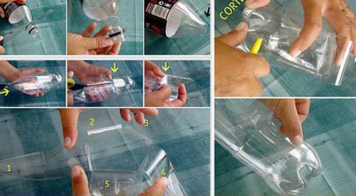 Как сделать вазу из пластиковой бутылки для цветов. Вазы из пластиковых бутылок 13