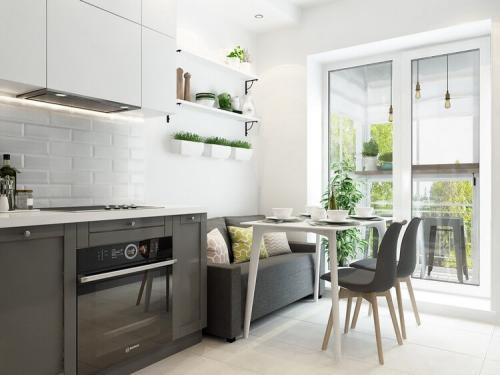 Кухня с выходом на балкон. Балкон, совмещенный с кухней — 100 фото идей дизайна