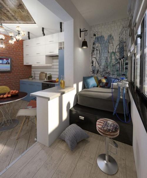 Кухня с выходом на балкон. Балкон, совмещенный с кухней — 100 фото идей дизайна