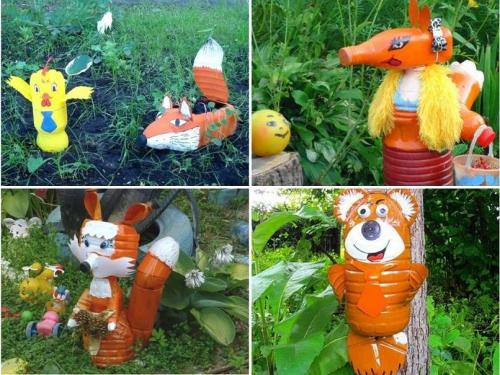 Клумбы из 5 литровых пластиковых бутылок. 5 необычных идей применения пластиковых 5 литровых бутылок на даче