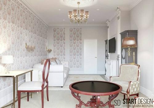 Дизайн гостиной в классическом стиле 01