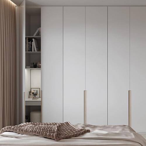 Спальня с рабочей зоной, отделенной стационарной перегородкой 01