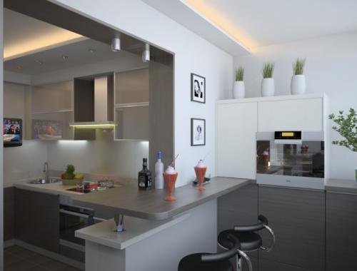 Квартира с кухней, присоединеной к балкону 07