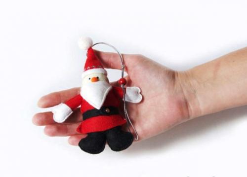 Выкройки новогодних игрушек из ткани. Дед Мороз из фетра 01 Выкройки новогодних игрушек из ткани. Дед Мороз из фетра 01