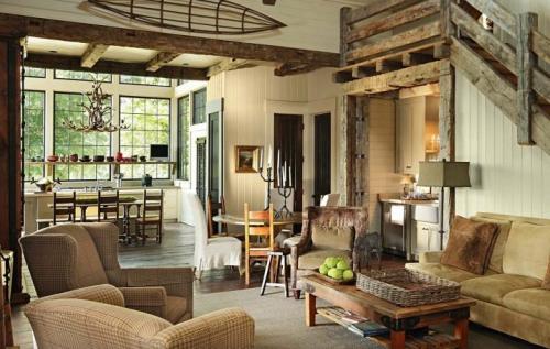 Красивый интерьер деревянного дома. Особенности дизайна бревенчатого дома 01 Красивый интерьер деревянного дома. Особенности дизайна бревенчатого дома 01