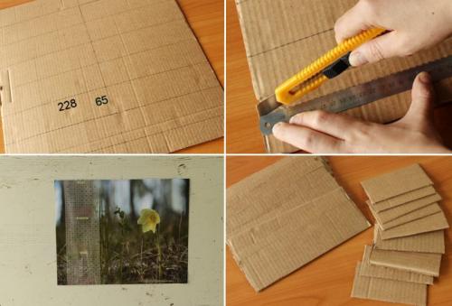 Фальш кирпич. Вариант 1 – кирпичная стена из картона.