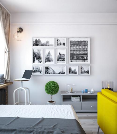 Зонирование при помощи полок в однокомнатной квартире. Как Вам такая идея? 09