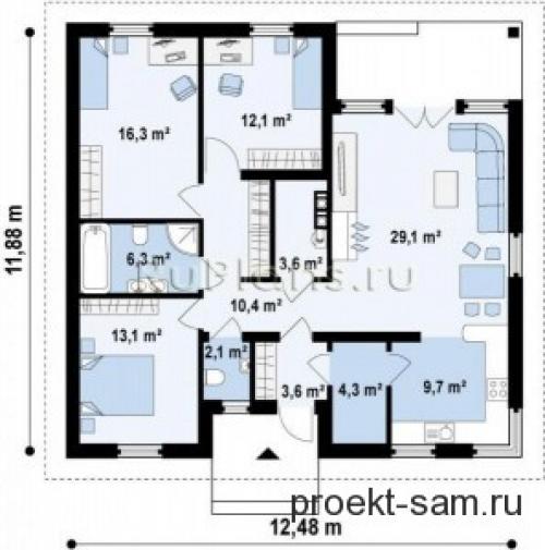 Планировка одноэтажного дома 10х12. Удобная планировка одноэтажного дома