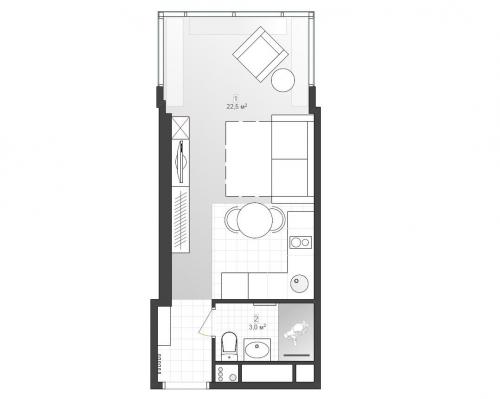 Дизайн — проект квартиры — студии. Как Вам проект? Что-то бы изменили? 05