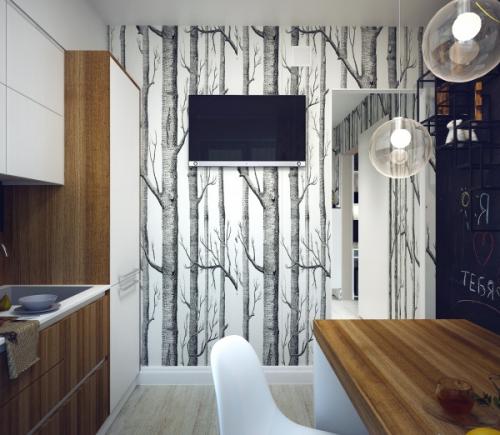 Дизайн небольшой квартиры в сером цвете 07